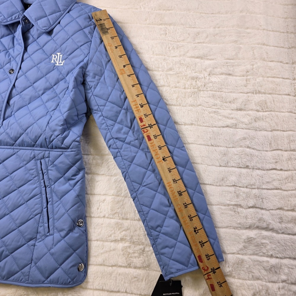Lauren Ralph Lauren Diamond Quilted Puffer Jacket Womens XS Light Blue - Picture 6 of 10